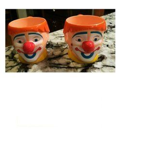 Lot of 2 Ringling Brothers Barnum Bailey Circus Clown Hard Plastic Cup Mug 2010
